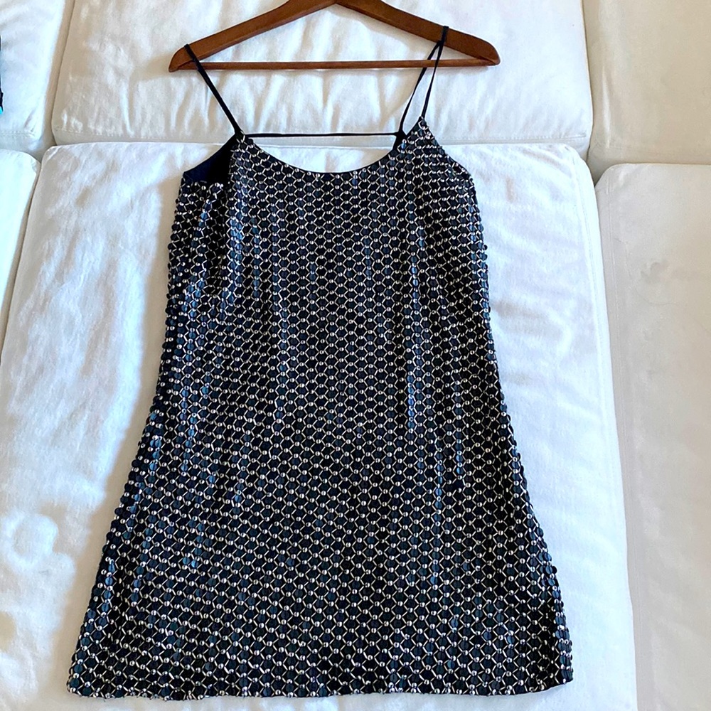 Parker Beaded Studded Black Mini dress in XS